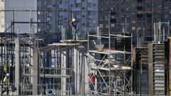 Trabajador de la construccin en una obra en curso