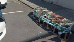 Nasas recuperadas por la Guardia Civil en el puerto de Oza