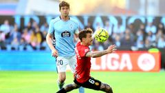 El central del Celta Marcos Alonso, en el partido ante el Mallorca del pasado domingo.