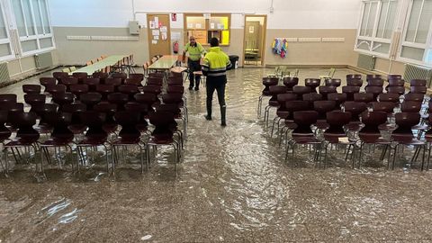 Inundaci�n, el pasado 14 de noviembre, en el comedor escolar del CEIP A Xunqueira n�mero 1 de Pontevedra