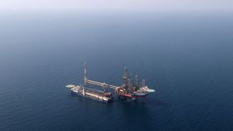 Imagen a�rea del yacimiento de gas natural que est� considerado como el m�s grande del mundo, South Pars-North Dome.