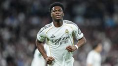 Tchouam�ni, celebrando su gol ante el Benfica.