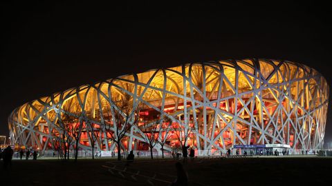 El Estadio Nacional de Pekn antes del apagado de las luces