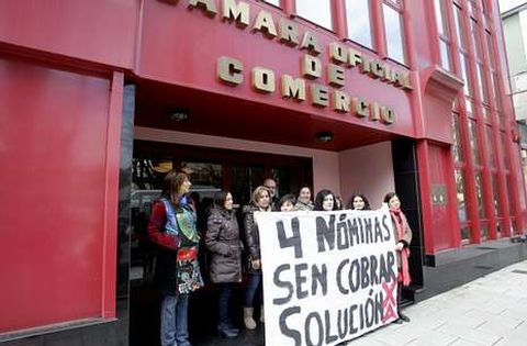 Los trabajadores de la C�mara de Lugo  han protagonizado varias protestas, reclamando sus salarios.