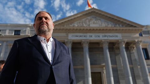 Oriol Junqueras frente al Congreso de los Diputados.