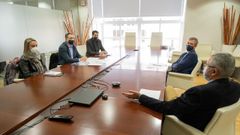 Los respondables del Sindicato Unificado de Polic�a (SUP) durante la reuni�n que mantuvieron con el vicepresidente Rueda