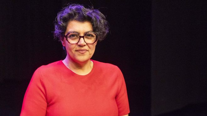 Mahgol, durante su intervenci�n en Cee en un foro de mujeres referentes 