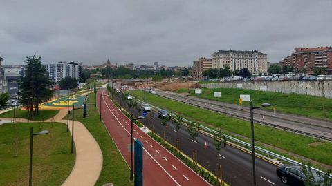 Obras a la entrada de Oviedo