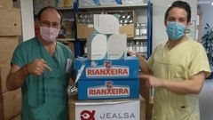 Entrega de mascarillas efectuada por Jealsa al rea sanitaria de Santiago y Barbanza en mayo del pasado ao