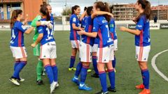 Real Oviedo Femenino Horizontal.Las futbolistas del Real Oviedo Femenino celebran la victoria de hoy