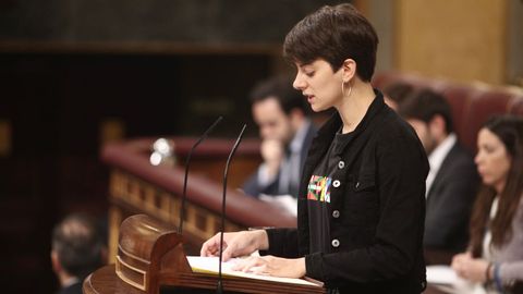 La diputada de ERC y miembro m�s joven del Congreso, Marta Rosique, durante su intervenci�n en la sesi�n 