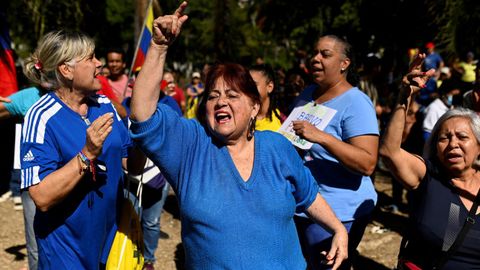 Partidarios de la oposicin venezolana en Caracas