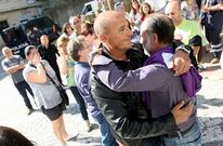 Imagen de archivo de la llegada de Pintos al juzgado tras su detenci�n por la protesta. 