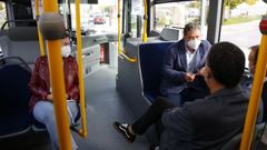 El alcalde de Pontevedra, Miguel Anxo Fern�ndez Lores, estren� el nuevo sistema de transporte urbano de la ciudad