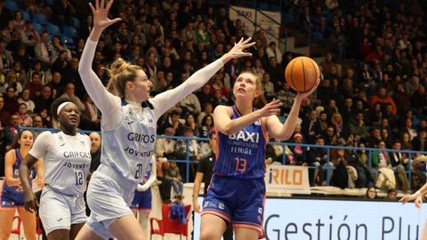 Melia en el partido entre el Baxi Ferrol y el Joventut en la primera vuelta. 