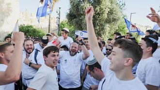 J�venes jud�os celebran el D�a de Jerusal�n. 