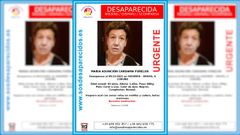 Cartel emitido por SOSDesaparecidos con la imagen de la mujer