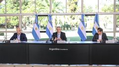 El presidente, Alberto Fern�ndez, anunciando las nuevas medidas