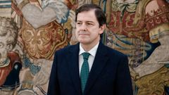 El presidente de la Junta de Castilla y Le�n, Alfonso Fern�ndez Ma�ueco, durante una audiencia este jueves con el Rey Felipe VI en el Palacio de la Zarzuela.
