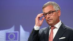 El comisario europeo de Interior, Magnus Brummer, tras una reuni�n telem�tica de ministros del ramo de la Uni�n el pasado 4 de agosto.