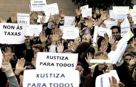 Los abogados y diferentes colectivos han protagonizado numerosas movilizaciones contra la imposici�n de tasas.