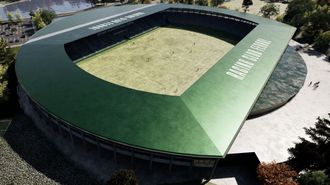 Recreaci&oacute;n de c&oacute;mo quedar&aacute; la nueva cubierta del estadio de A Malata