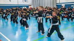 Una exhibicin infantil form parte del programa el certamen autonmico de kung-fu