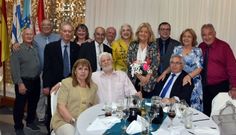 Presidentes de distintas instituciones gallegas rodean a la cnsul Mara Victoria Scola en la celebracin de los 55 aos del Club Bergantios.