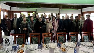 Asistentes a la comida, el s�bado pasado en el restaurante San Miguel de Ribadeo