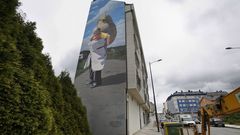 Conocido mural de Yoseba M.P. en la r�a Vila de Negreira