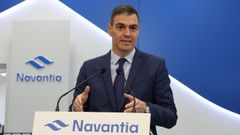 Pedro S�nchez, en Navantia Ferrol, anunciando la construcci�n de un buque para la Armada