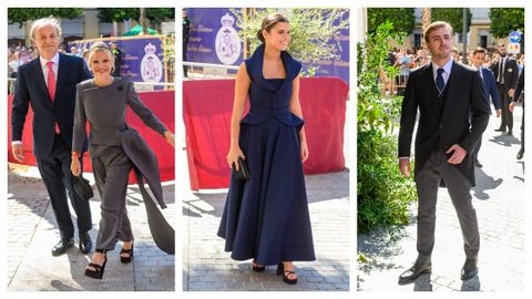 En la imagen de la derecha, Eugenia Martnez de Irujo con su marido, Narcs Rebollo. En la del centro la hija de Eugenia y Fran Rivera, Tana. A la derecha Luis, uno de los hijos que el novio.