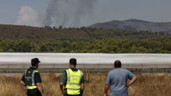 Incendio forestal declarado ayer por la tarde en Segorbe, Castell�n.