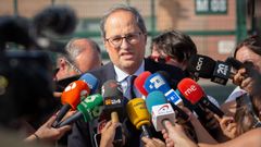 El presidente Quim Torra, a la salida de la c�rcel de Lledoners, en una imagen de archivo