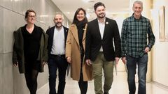 Mireia Veh� (CUP), N�stor Rego (BNG), Laura Borr�s (Junts), Gabriel Rufi�n (ERC) y Oskar Matute (EH Bildu)  promovieron la semana pasada una comisi�n de investigaci�n sobre el rey em�rito que no prosper�