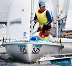 Los vilagarcianos, ayer en plena regata en Alemania. 