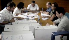 Portavoces de los grupos municipales de urbanismo y t�cnicos, ayer.