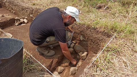 Un aspecto de las prospecciones arqueolgicas realizadas en el lugar de O Escourial en el 2023