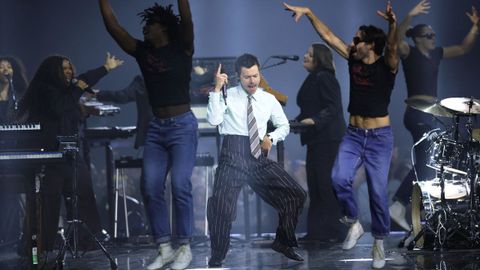 Harry Styles, en su actuaci�n en los Brit Awards 