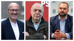 De izquierda a derecha, el pont�s Sen�n Barro, exrector de la USC; el pediatra Jos� Ram�n Garc�a, nuevo secretario de Sanidade en la ejecutiva del PSdeG; y Bernardo Fern�ndez, alcalde de Pontedeume y nuevo miembro del comit� federal.