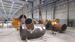 Primeras piezas fabricadas por Nervi�n Naval Offshore en As Somozas para el astillero de Fene