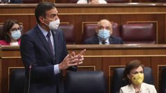 El presidente del Gobierno, Pedro S�nchez, interviene durante la primera sesi�n de control al Gobierno en el Congreso.