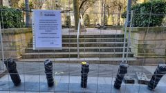 La base, este martes, antes de la rectificaci�n del gobierno local.