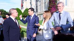 Emiliano Garc�a-Page, Juan Manuel Moreno Bonilla, Mar�a Jes�s S�enz de Burugaga y Alfonso Rueda, presidentes de Castilla-La Mancha, Andaluc�a, Cantabria y Galicia, hoy mi�rcoles en Santander.