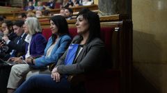 La diputada auton�mica, alcaldesa de Ripoll y l�der de Alian�a Catalana, S�lvia Orriols, en la sesi�n plenaria en el Parlamento de Catalu�a del 29 de abril.