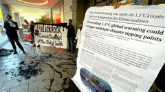 Activistas de Cient�ficos en Rebeli�n en la sede del fondo de inversi�n Blackrock de Munich