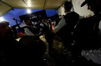Uno de los grupos de m�sica que ayer particip� en la fiesta aniversario del lago de As Pontes.