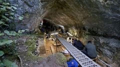 Un aspecto de las excavaciones realizadas en Cova Eir�s en la campa�a arqueol�gica del 2018