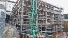 La estructura del primero de los dos nuevos edificios del CHUF