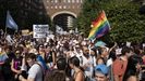 Desfile del Orgullo durante el ao pasado en Budapest, Hungra